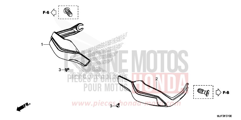 PROTEGE-DOIGTS de Africa Twin MAT BALLISTIC BLACK METALLIC (NHA86) 2016